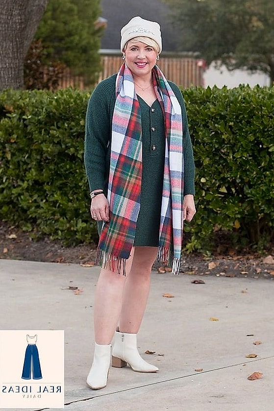 24 Sweater Dress Outfit That Are Going Viral on Pinterest Right Now 12 Sweater Dress and Beanie Combo for Weekend Errands