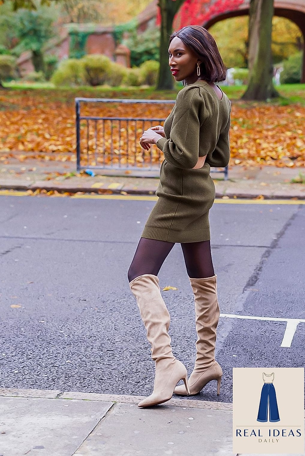 24 Sweater Dress Outfit That Are Going Viral on Pinterest Right Now 21 Sweater Dress with a Faux Fur Vest