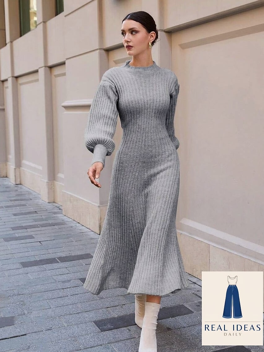 Sweater Maxi Dress for Winter Layering