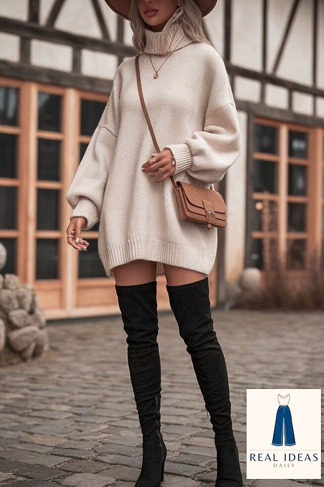 Sweater Vest and Boots for Unexpected Layering
