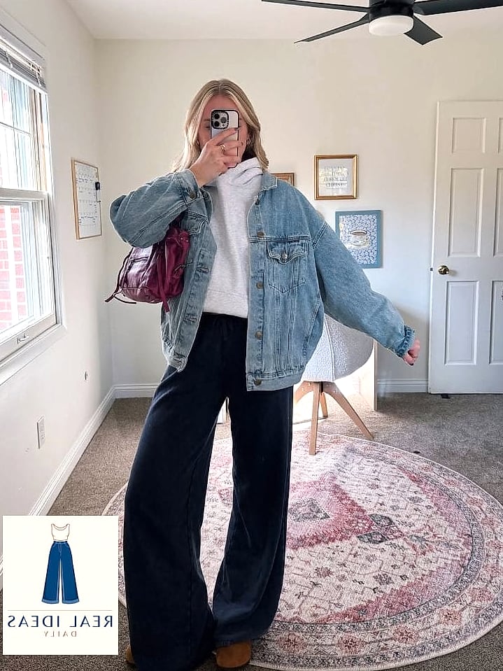 Sweatpants Styled With a Structured Tote