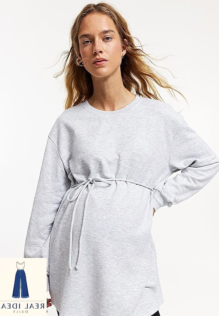 Sweatshirt Dress with a Belt