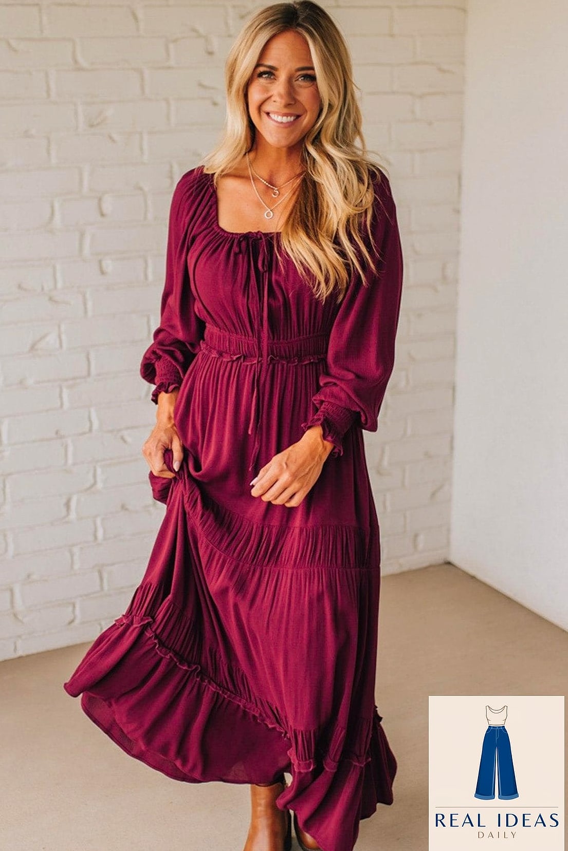 Tiered Maxi Dress with Sneakers