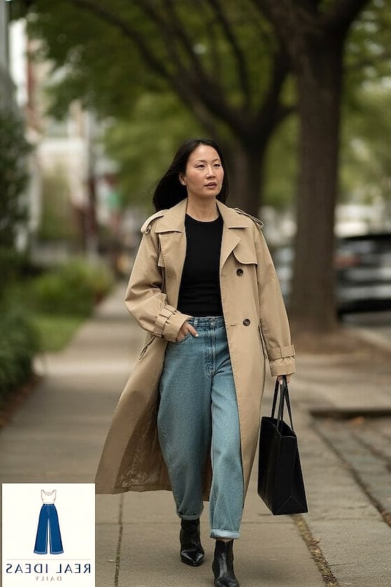 Trench Coat Over Baggy Jeans