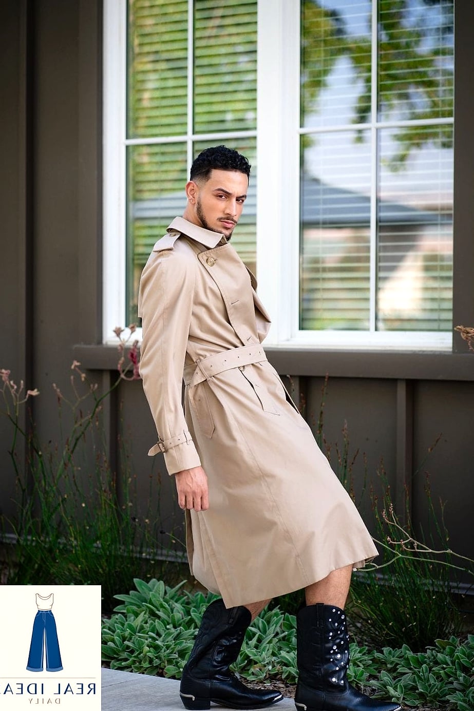 30 Cowboy Boots Outfit That Are Going Viral on Pinterest Right Now 12 Trench Coat Over a Slouchy Sweater