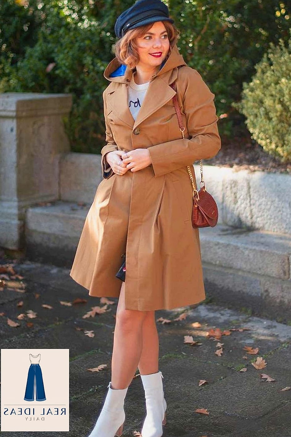 22 White Boots Outfit Worth Bookmarking Right Now 10 The Trench Coat and White Boots Pairing