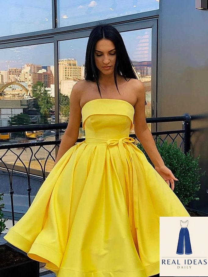 29 Yellow Dress Outfit That Are Breathtakingly Beautiful 8 Try a Yellow Corset Dress for Date Night