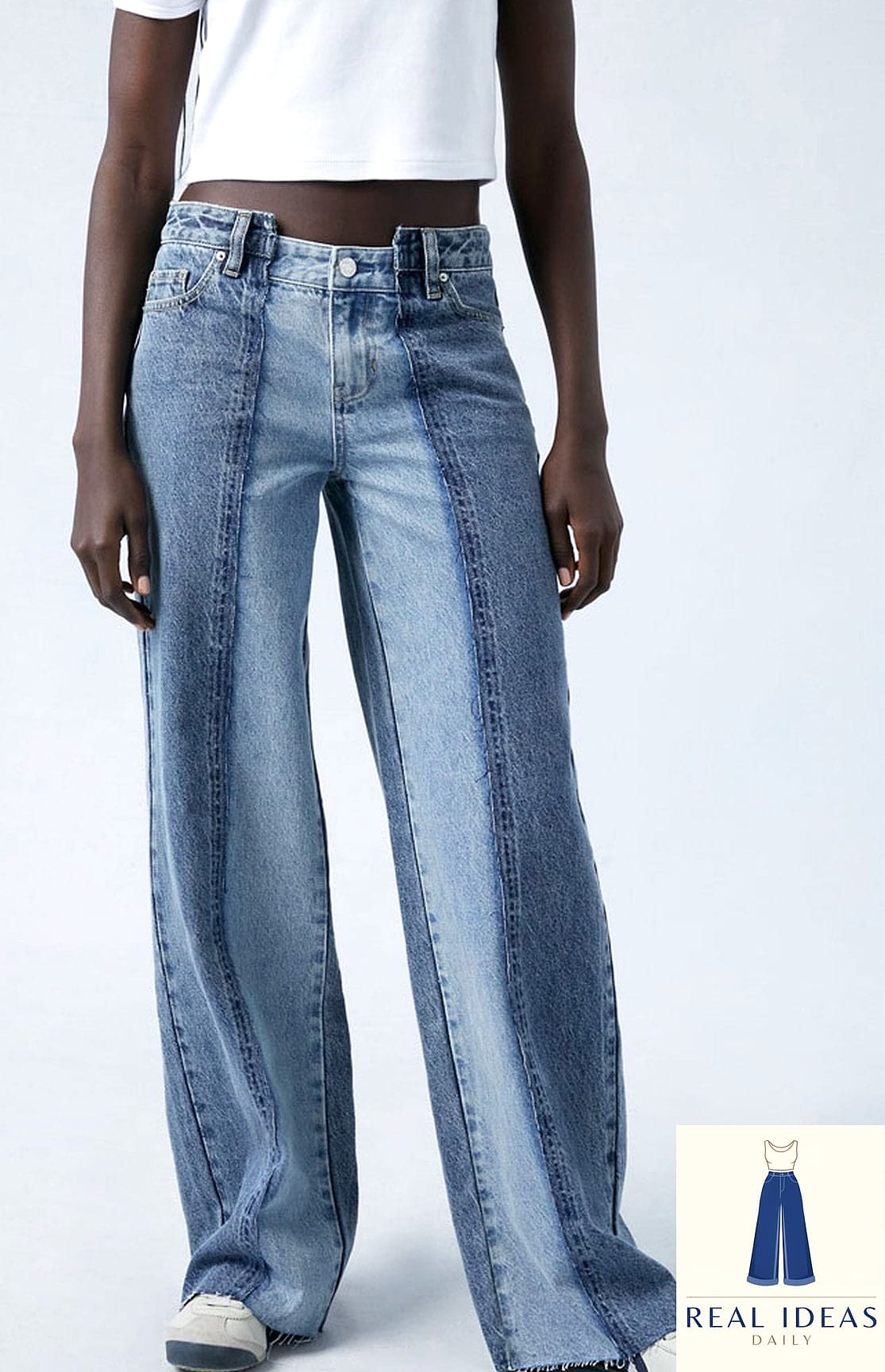 The Two-Tone Baggy Jeans and Top Combo