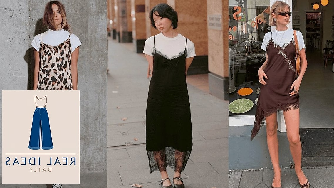 Two-Tone Slip Dress Styling