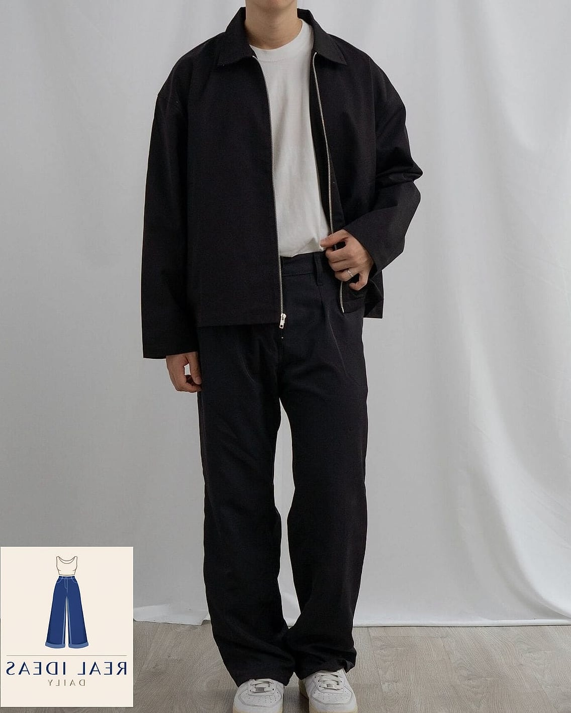 Utility jacket with cargo details over sweatpants