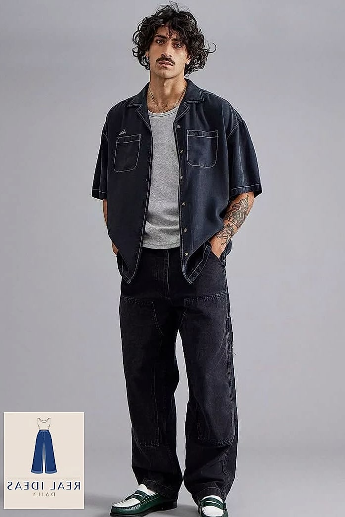 Vest Layered Over a Button-Down