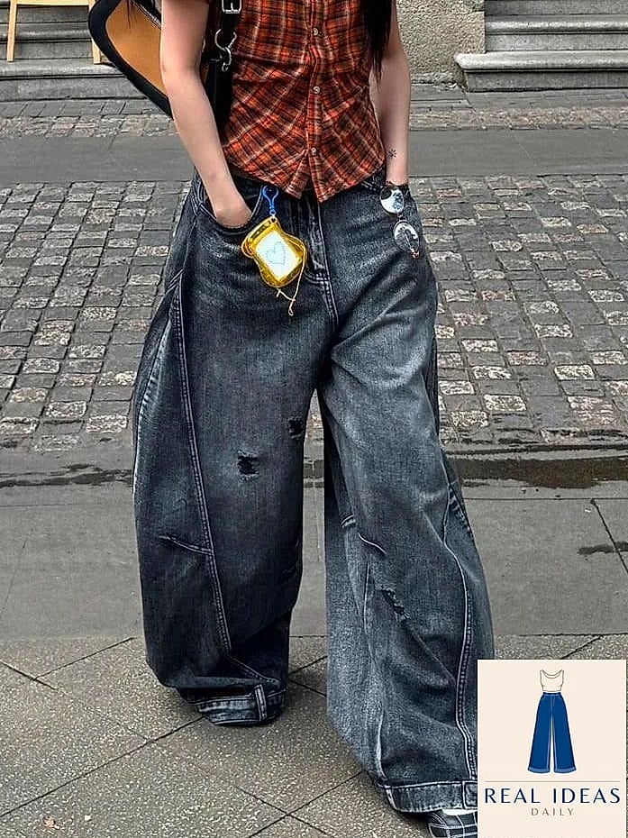 25 Dark Baggy Jeans Outfit Every Style Lover Needs to See 26 Vintage Band Tee and Baggy Jeans with a Bandana