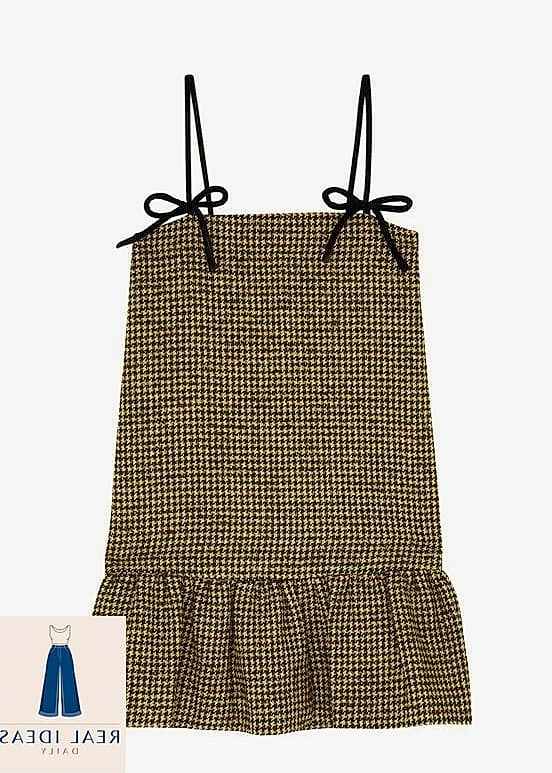 29 Yellow Dress Outfit That Are Breathtakingly Beautiful 24 Wear a Yellow Dress With Houndstooth Accents