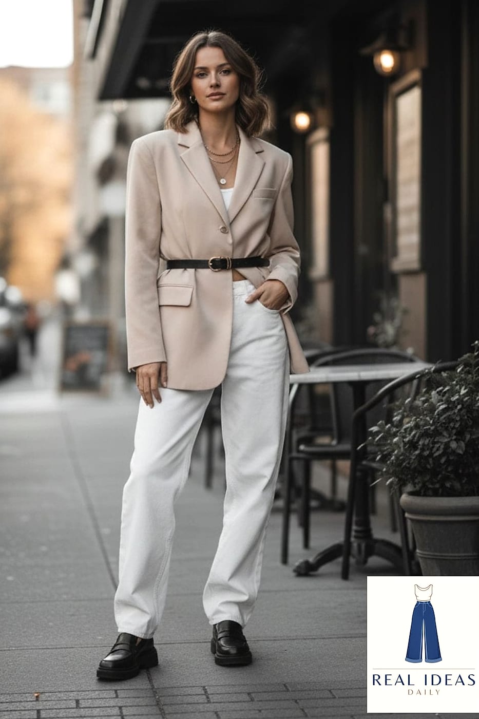 White Baggy Jeans for a Casual Work Day