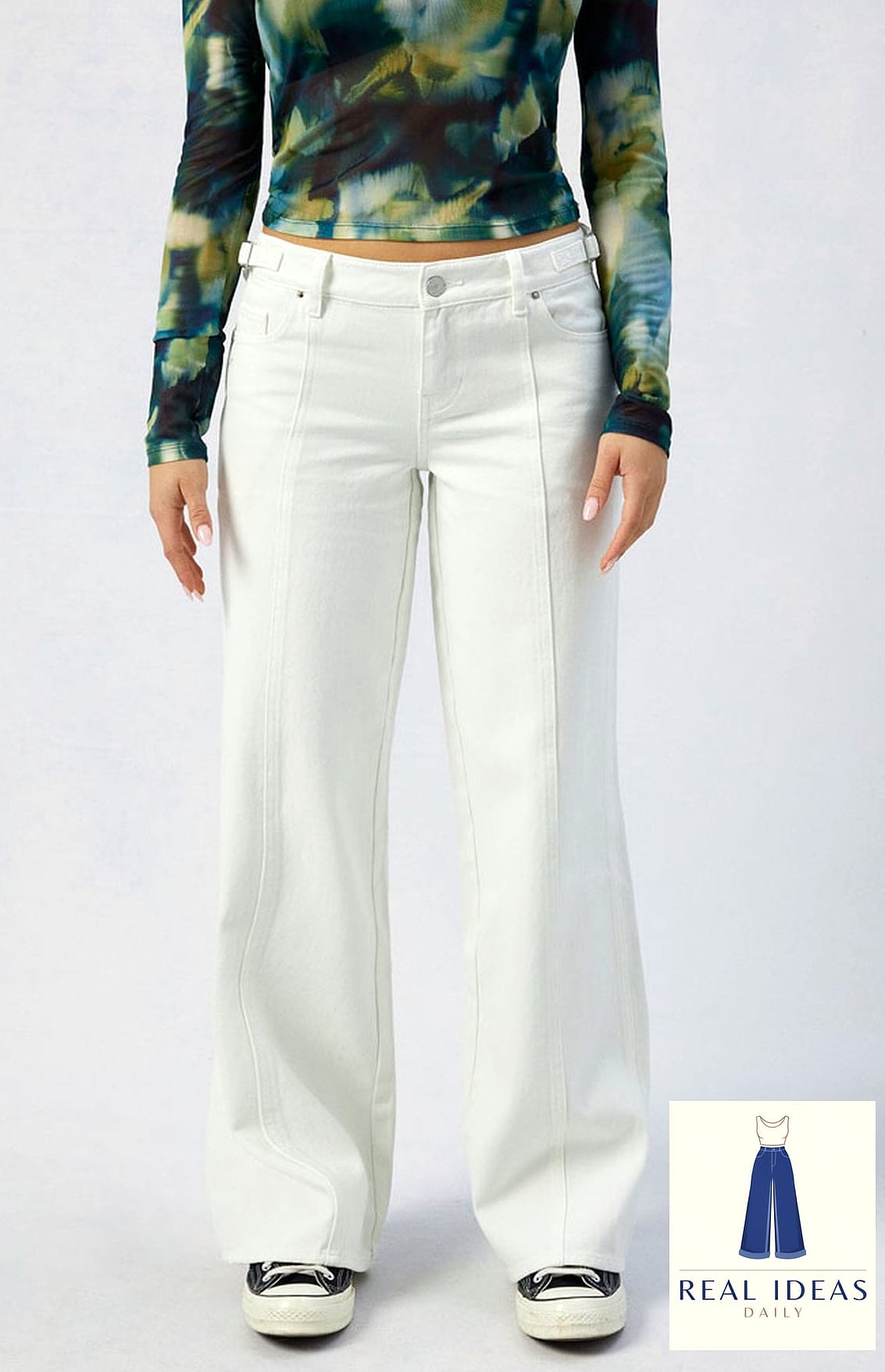 White Baggy Jeans for Wedding Guest Season