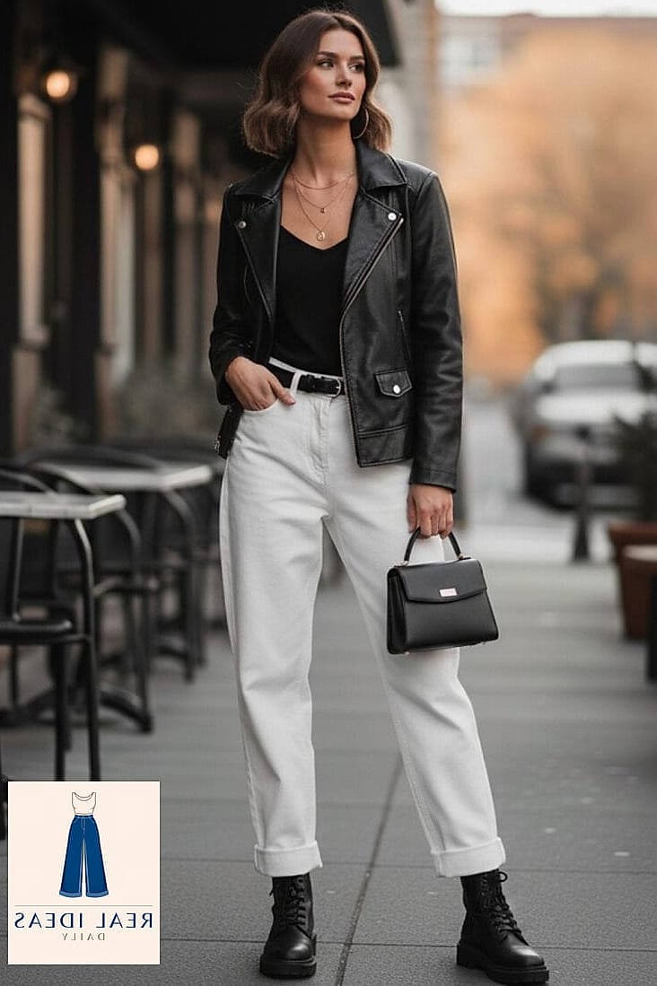 White Baggy Jeans for a Casual Date Night