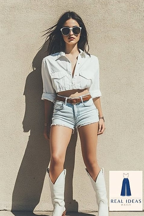 22 White Boots Outfit Worth Bookmarking Right Now 15 White Boots and Biker Shorts for Athleisure