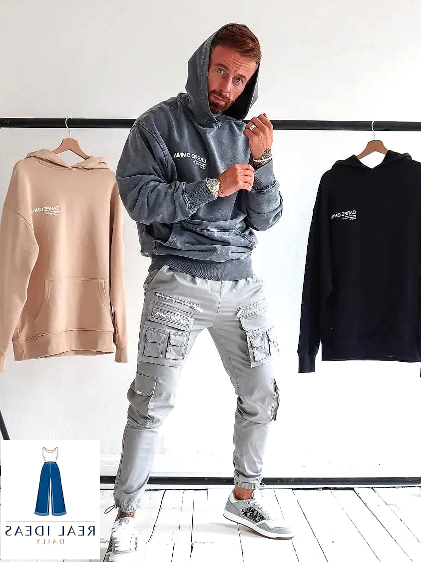 White Hoodie and Cargo Pants