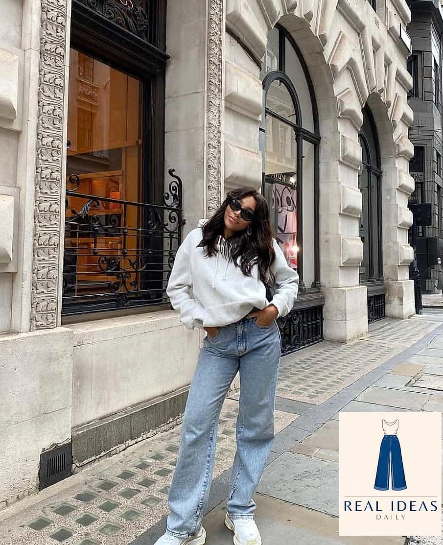 White Hoodie and Wide-Leg Trousers