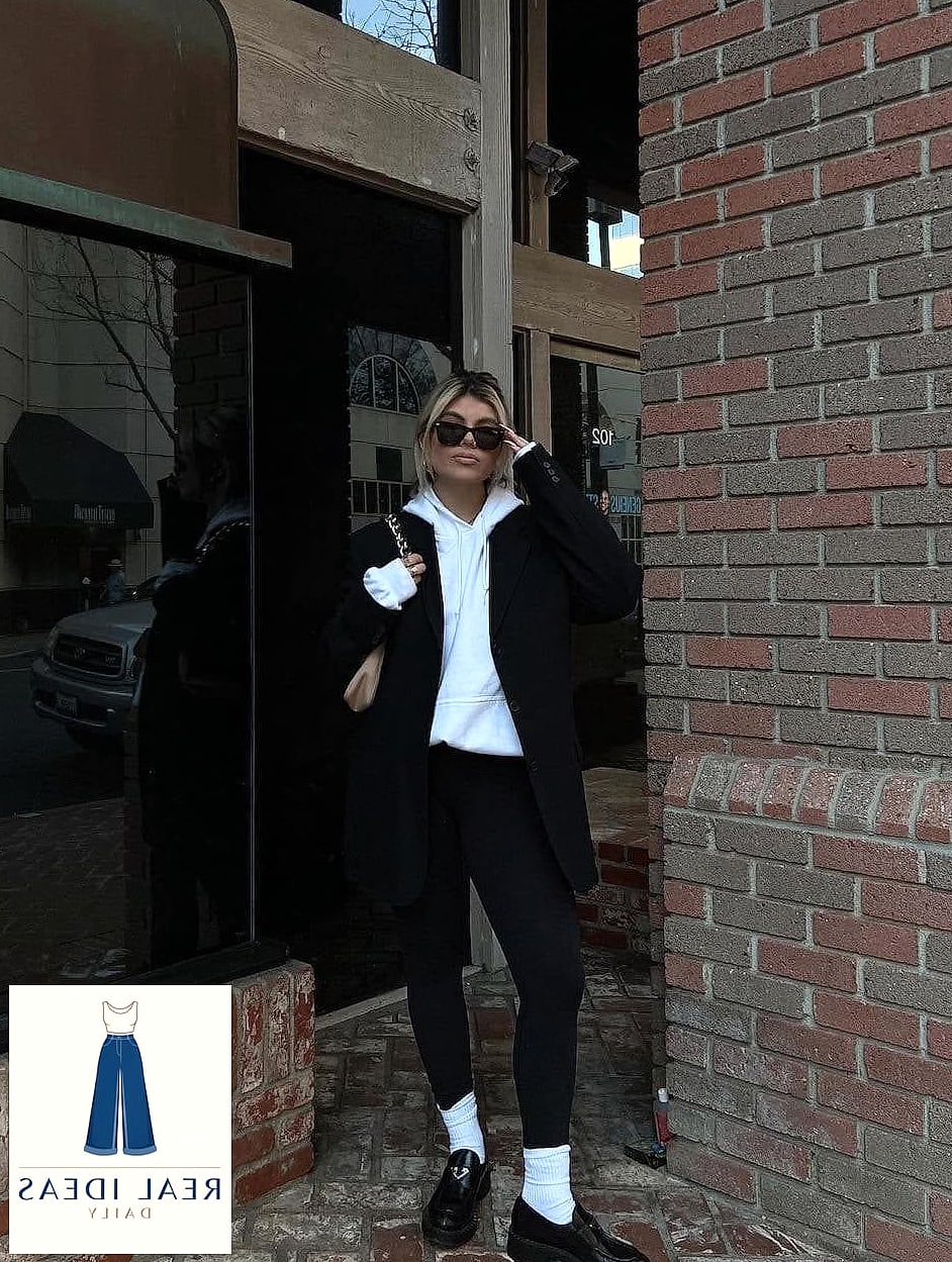 White Hoodie and Chunky Loafers