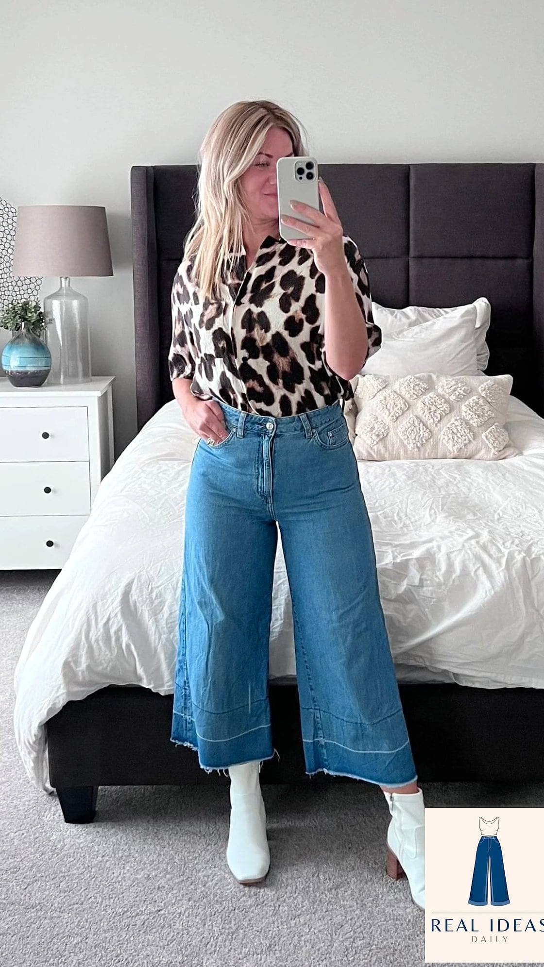 Wide-Leg Trousers Peeking Over Boots