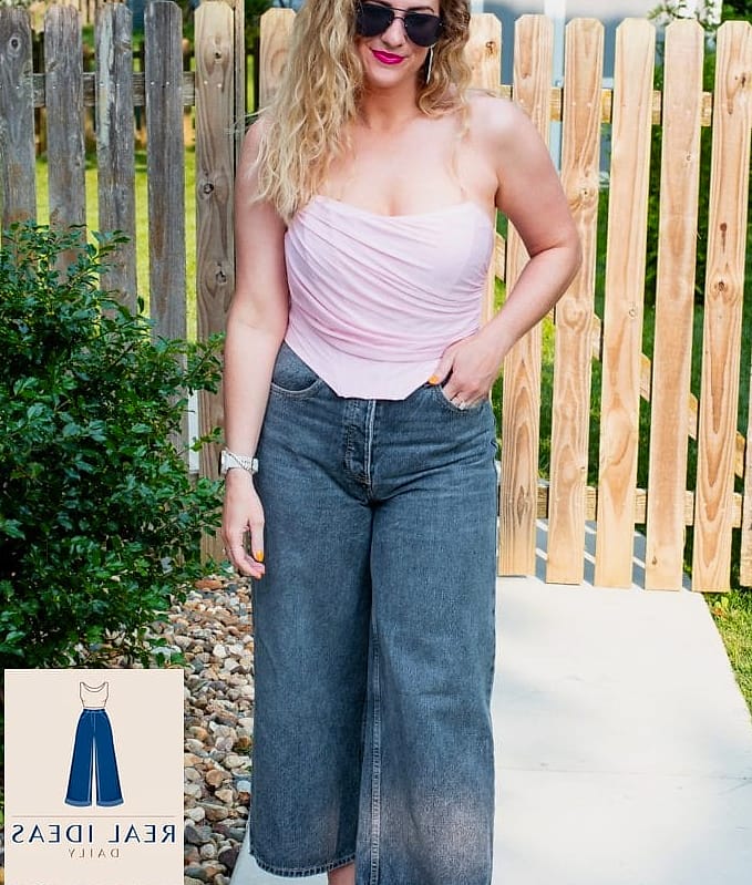 Wide-Leg Jeans + Corset Top