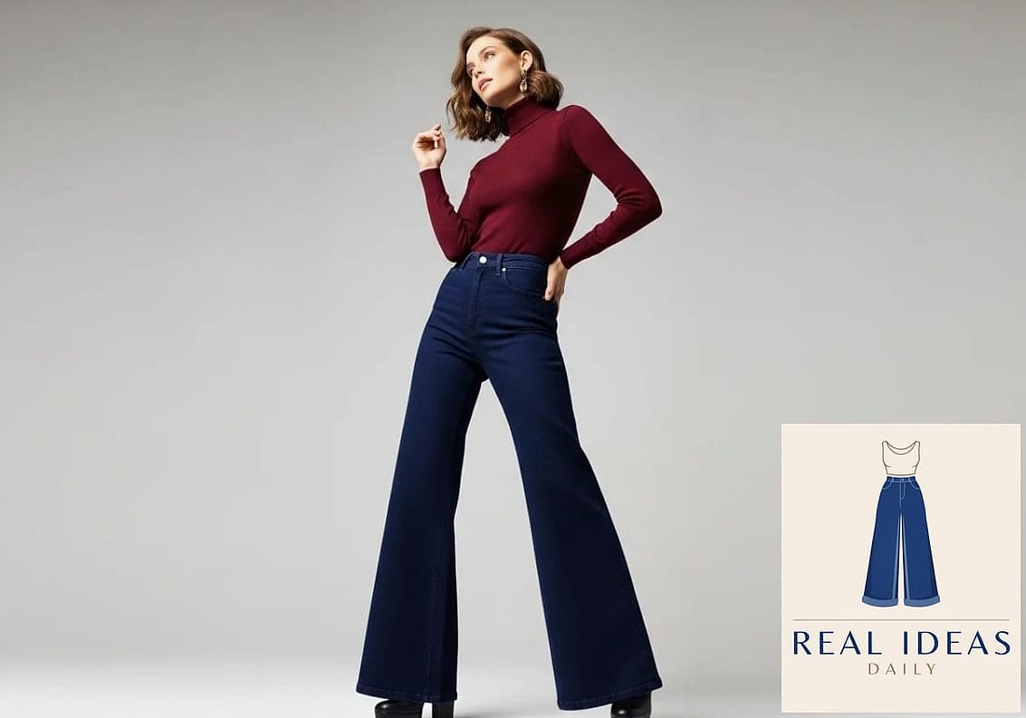 Wide-Leg Jeans + Turtleneck