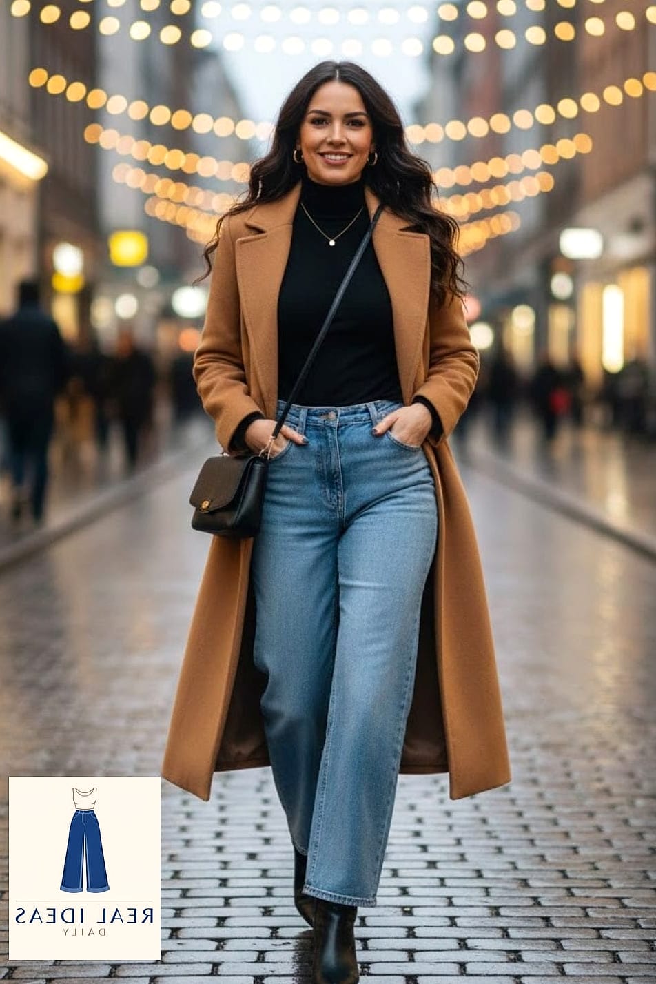 Wide-Leg Jeans + Statement Coat