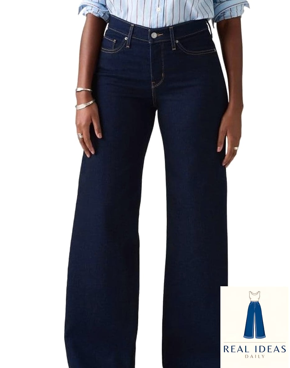 Wide-Leg Jeans + Athletic-Inspired Top