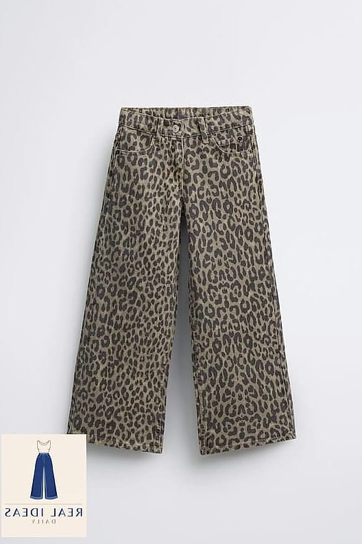 Wide-Leg Jeans + Animal Print Top