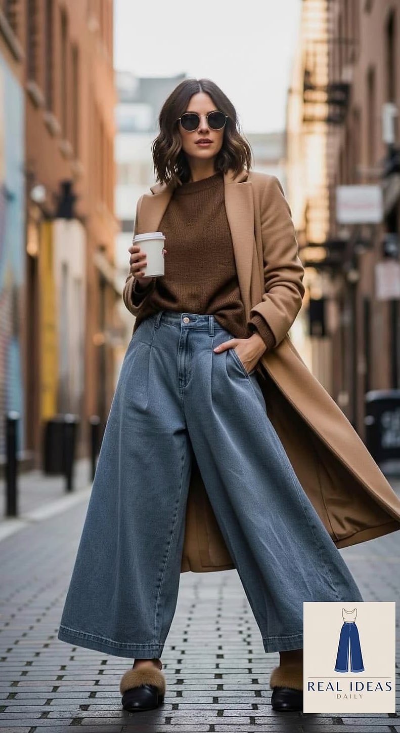 Wool Coat and Baggy Jeans