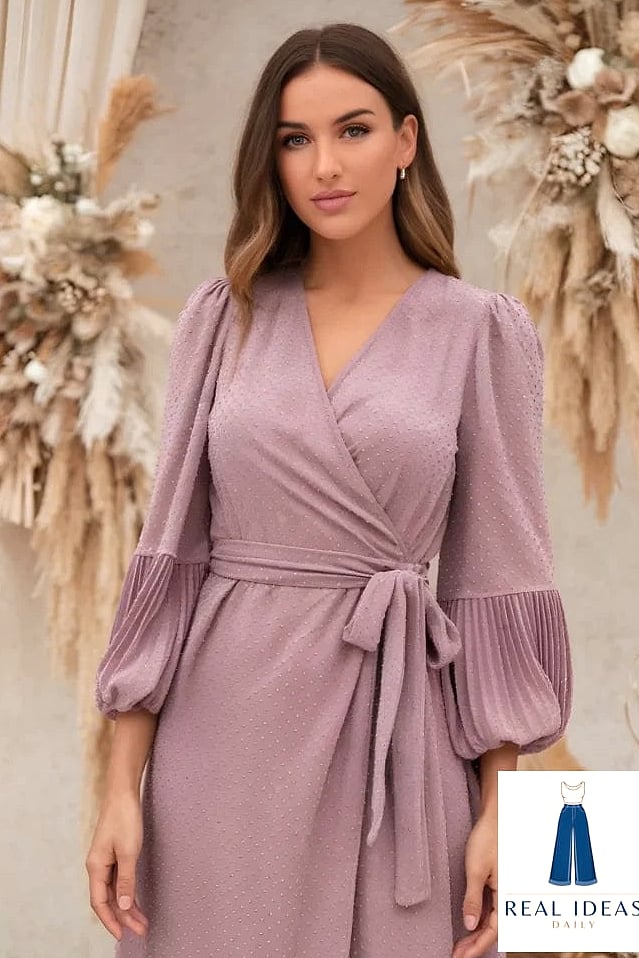 29 Winter Dress Outfit That Are Dreamy and So Inspiring 29 Wrap Dress with Statement Coat