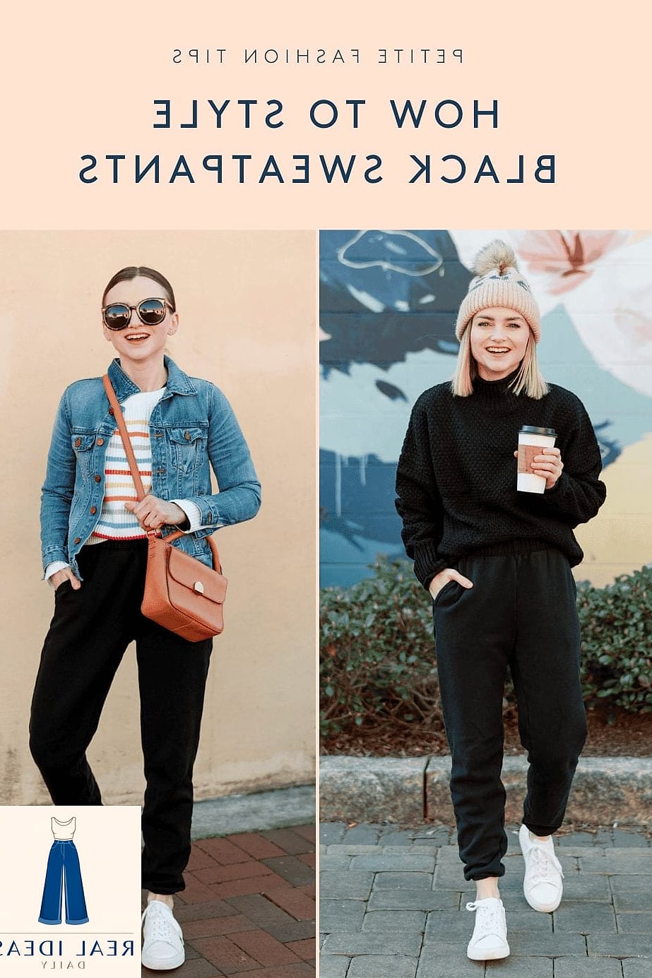 Wrap top with sweatpants for a soft, feminine touch