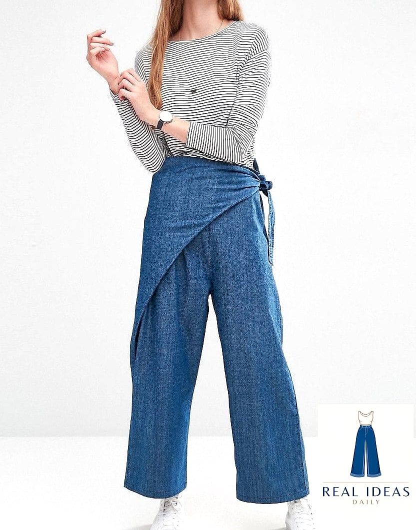Wrap Top and Straight-Leg Jeans for Effortless Elegance