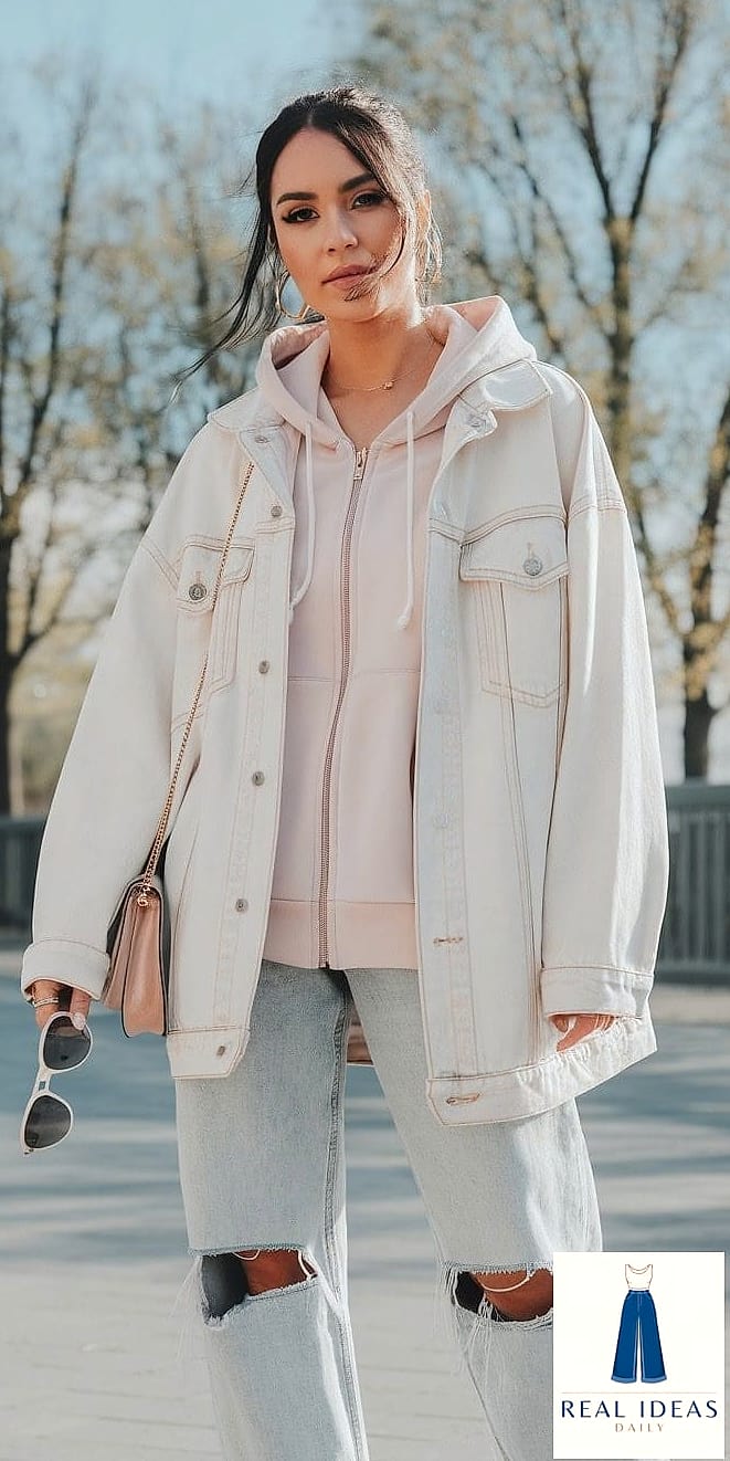 Zip Up Hoodie with Plaid Accents