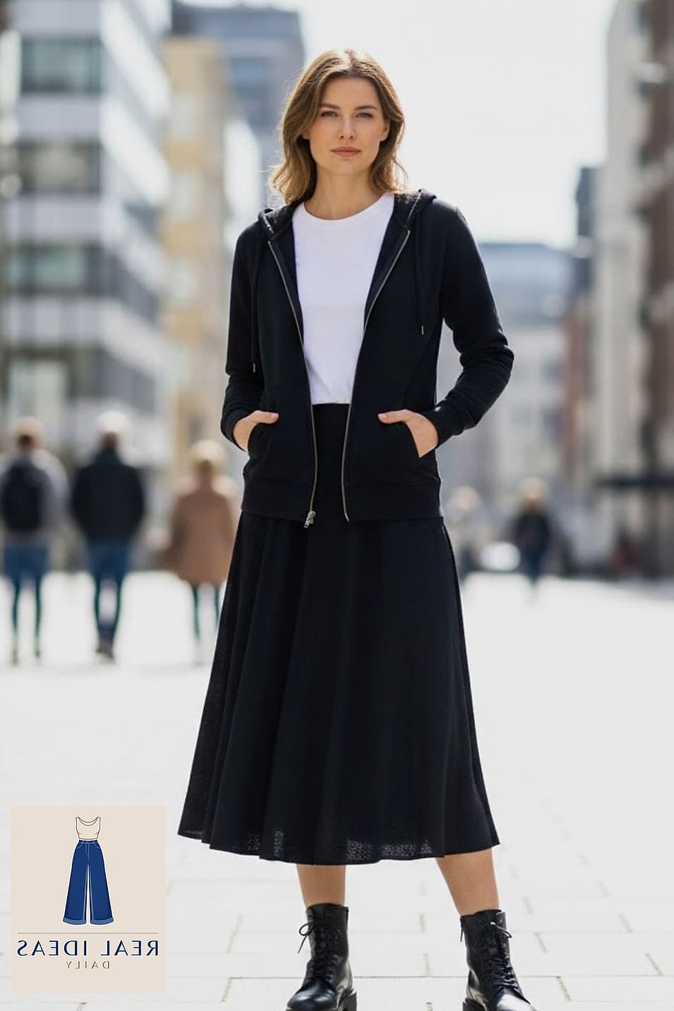 Zip Up Hoodie and Wrap Skirt